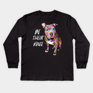 Pitbull - Be their voice Kids Long Sleeve T-Shirt